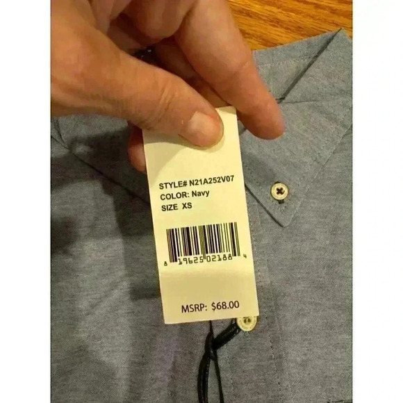 Nifty Genius Men's Short Sleeve Button-Down Shirt XS Navy - Picture 6 of 6